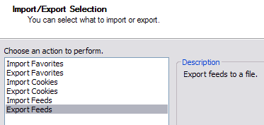 export feeds to opml