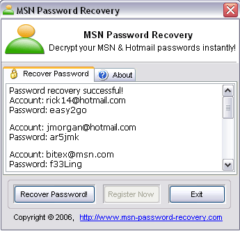 msn password recover