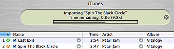 Importação música iTunes
