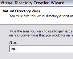 virtual directory alias