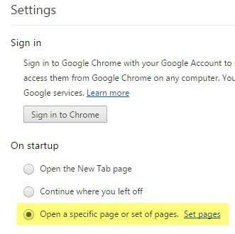 chrome home pages