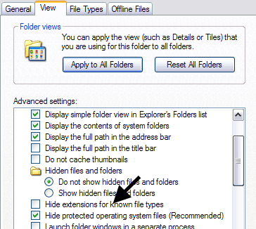 hide file extension