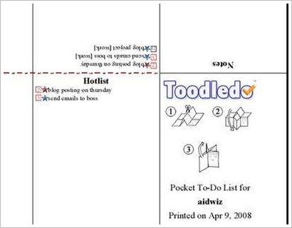 toodledo-opuscolo stampato -