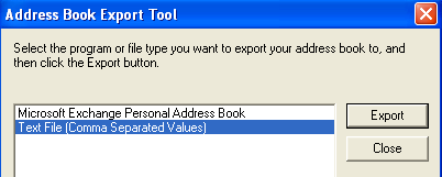 outlook express export address book