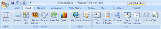 cinta del relleno de PowerPoint 2007