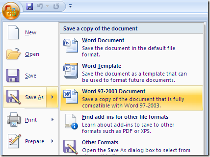 word save as