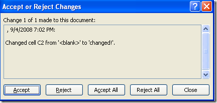 accept changes excel
