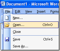 file open word