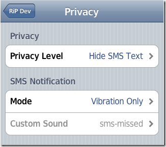 sms privacy