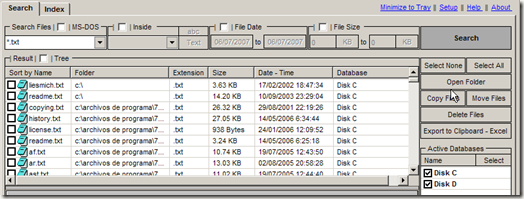 search files quickly