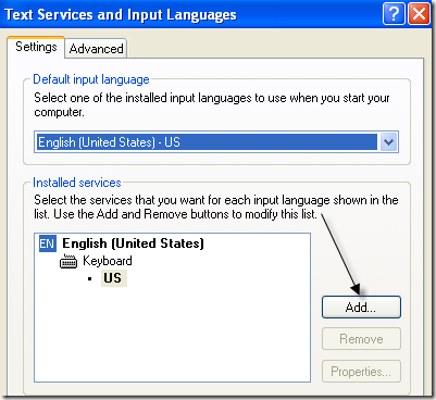 american computer keyboard layout. Choose the input language and