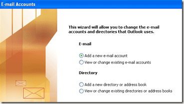 add new email account outlook