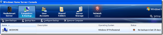backup computers mediasmart server