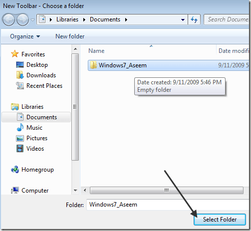 add folder to taskbar