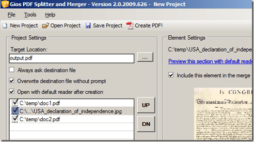 merge and split pdf file
