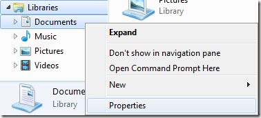 add location windows 7 library