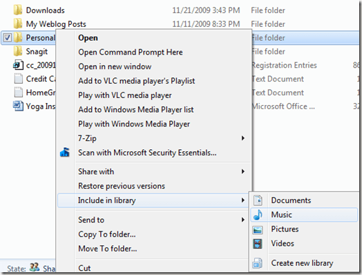 include folder in library