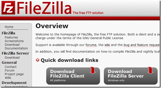 filezilla homepage