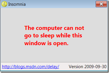 Insomnia popup window