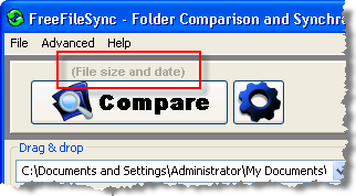 Comparison option selected
