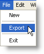 Selecting Export option from File menu