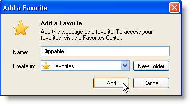 Add a Favorite dialog box