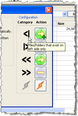 Configuration box on Synchronization settings dialog box