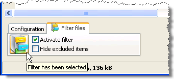 Filter files tab