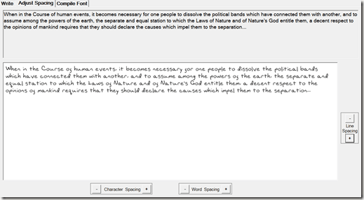 Adjust Spacing - My Font Tool