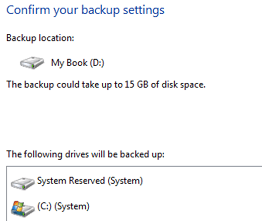 backup settings confirm