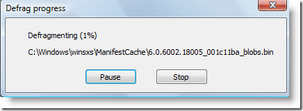 defrag progress