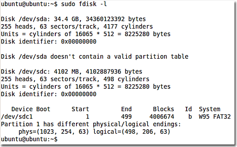 Fdisk to list all the drives.