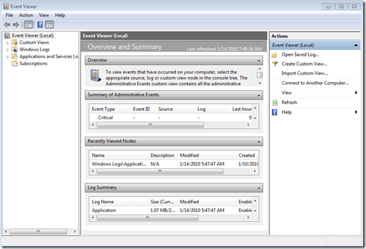 event viewer