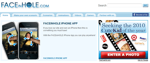 face in hole