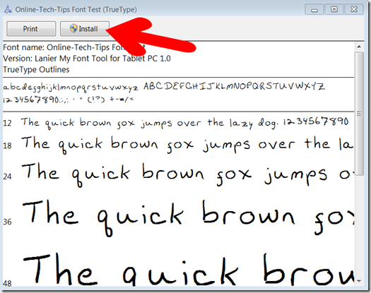 install font windows 7 1