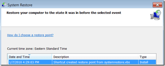 instant restore success