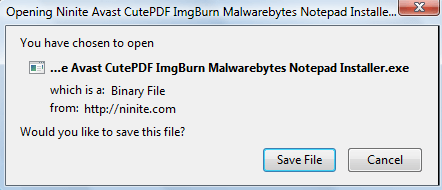 ninite automatic download installer