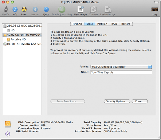 os x drive format