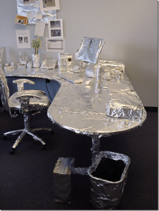 tinfoil desk