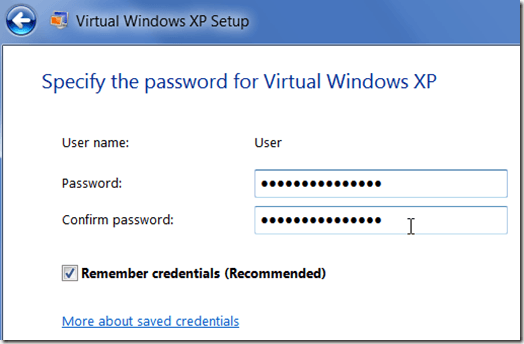 virtual machine password