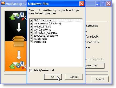Unknown files dialog box