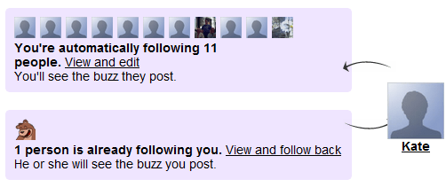 Buzz - who is following