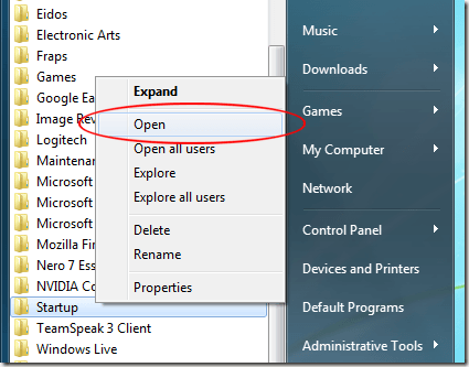 imposta direi la cartella di avvio di Windows Explorer vicino a Windows 7