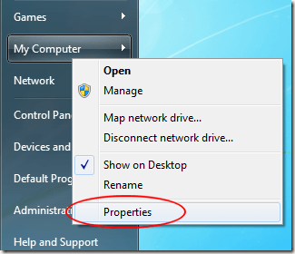 My Computer Properties