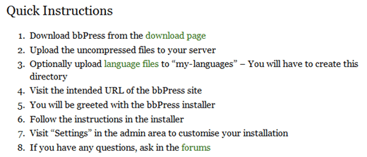 bbpress instructions