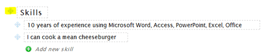 reorder resume