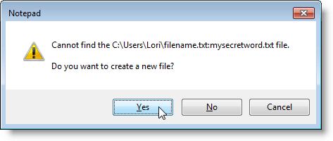 Create new file dialog box