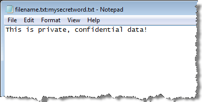 Private data entered into file