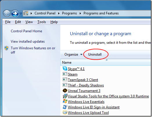 Uninstall Windows Defender
