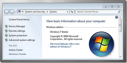 Windows 7 Starter on a Netbook